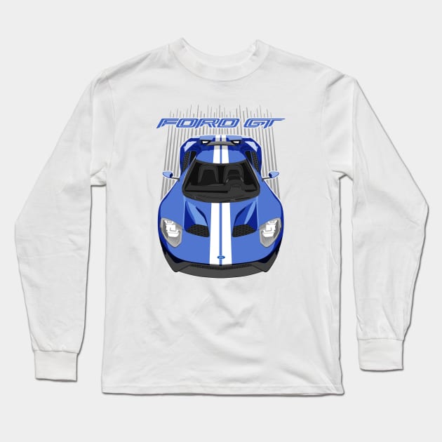 Ford GT-blue and white Long Sleeve T-Shirt by V8social